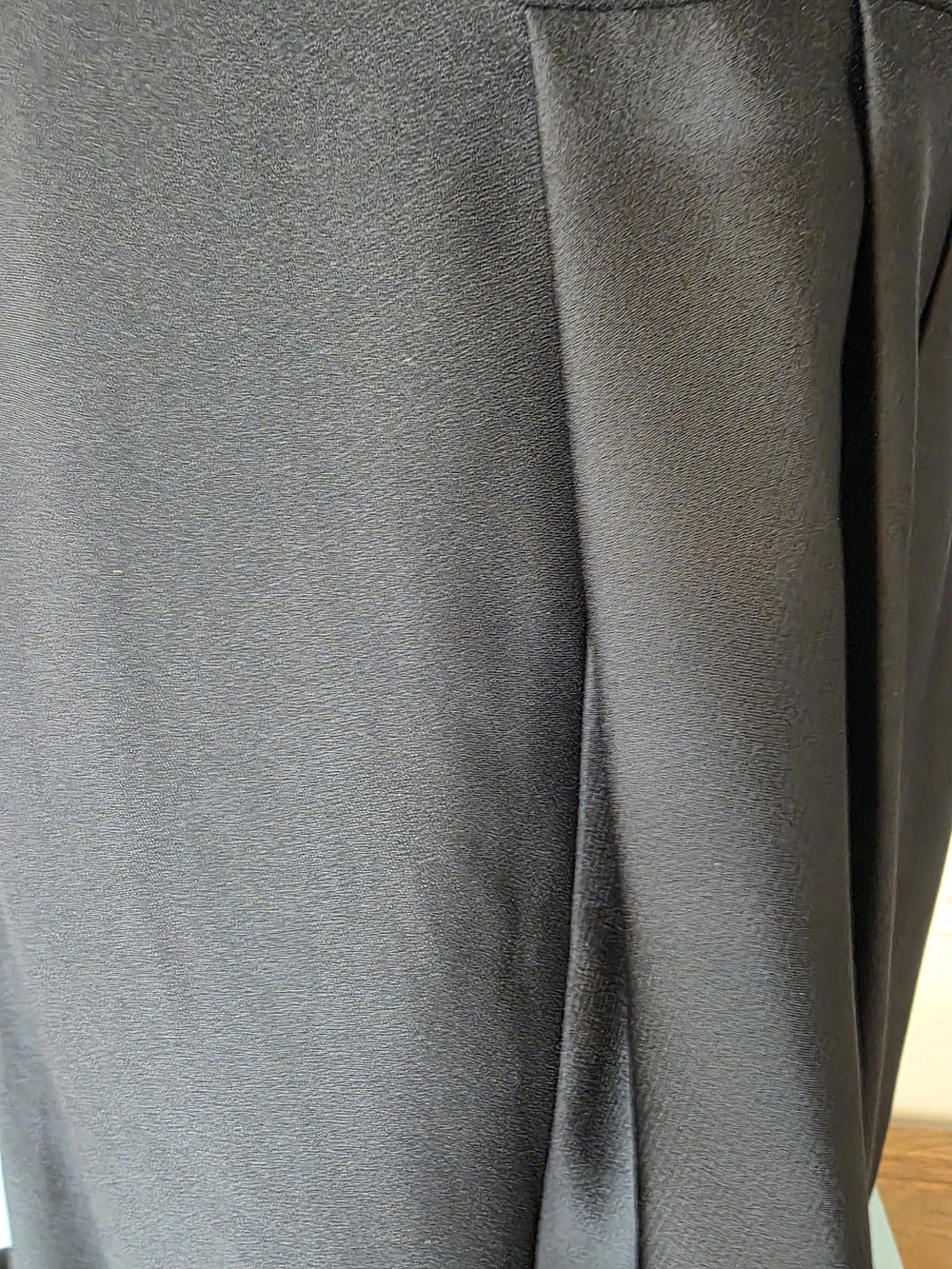 Banana Republic Black Sleeveless Asymmetric Drape Sateen Dress Gown Sz 6 formal - Picture 3 of 15